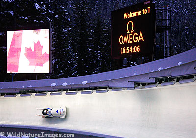 Bobsleigh or Bobsled at the Whistler Sliding Centre, Canada