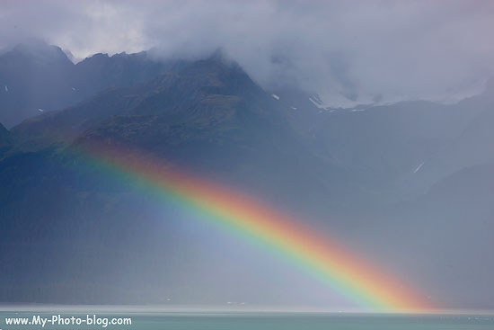 Rainbow over Resurrection Bay, Seward, Alaska.