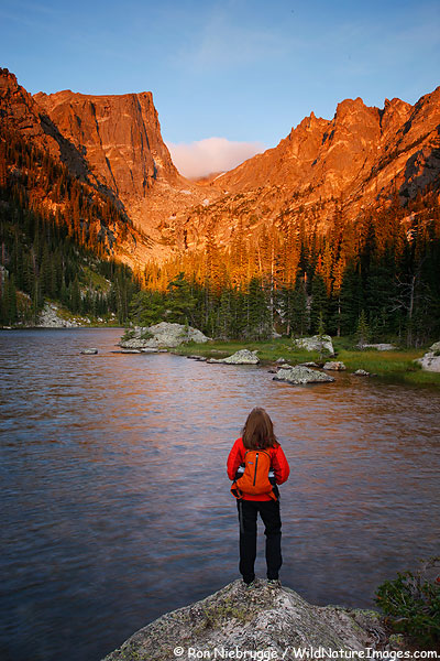 Janine at Dream Lake, Rocky Mountain National Park, Colorado.