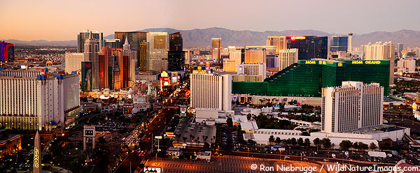 Panoramic photo of the Las Vegas Strip, Nevada.