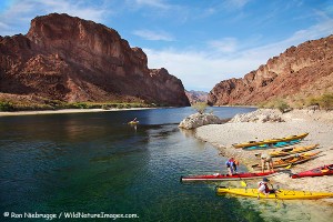 Kayaking in the Black Canyon on the Colorado River, Nevada / Arizona.