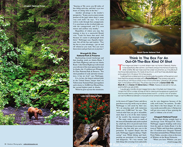 Outdoor Photographer feature pages 5 and 6.