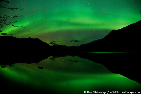 Northern lights over Kenai Lake, Alaska.