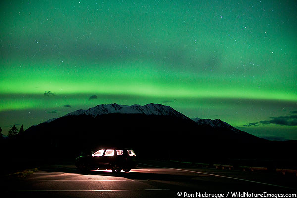 Watching northern lights, near Seward, Alaska.
