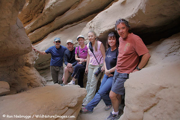 Mike, Frank Sandie, Lauren, Dennia and me in a slot canyon, Anza-Borrego Desert State Park, California.