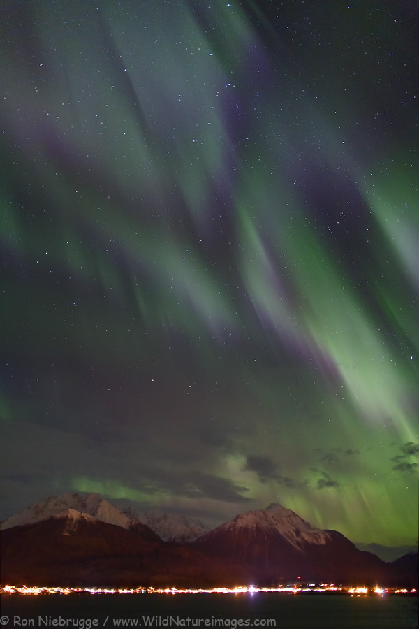 Aurora borealis over Seward, Alaska.