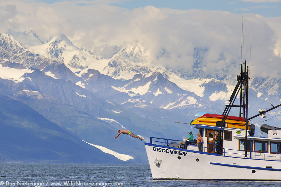 Going for a swim in Prince William Sound, Alaska.