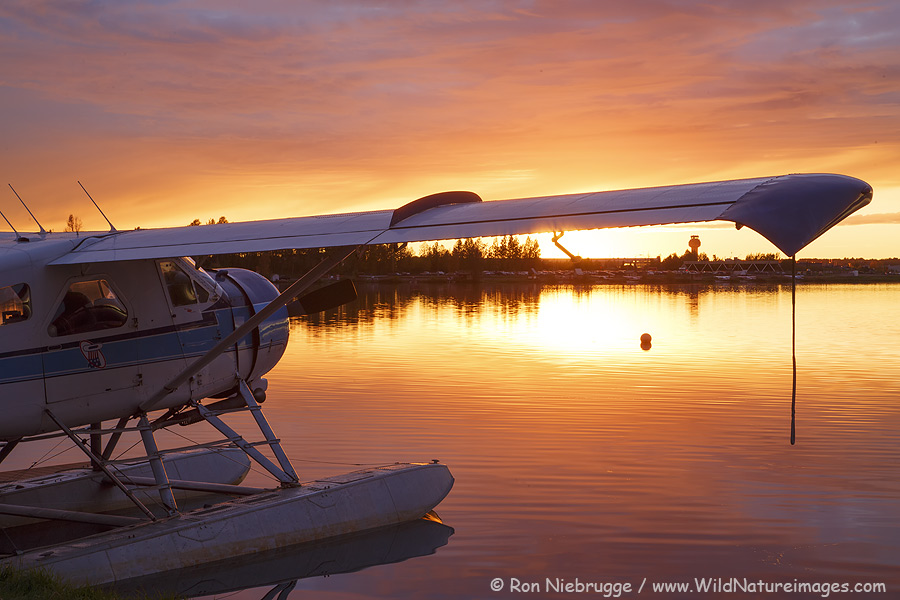 Float plane on Lake Hood, Anchorage, Alaska.