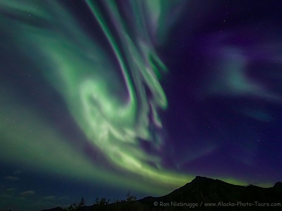 Northern lights in the Brooks Range, Alaska. 